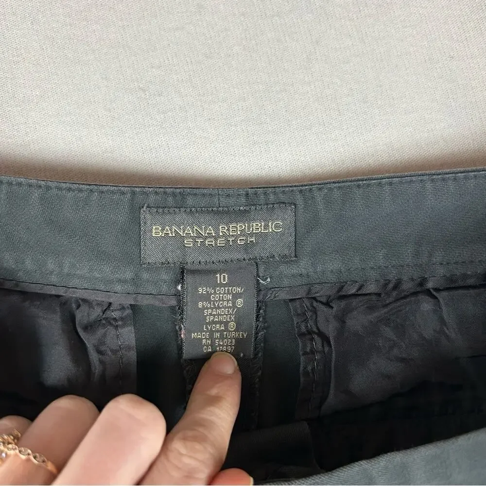 Banana Republic Vintage Gray Dress Pants Womens 10 Stretch Straight High Rise